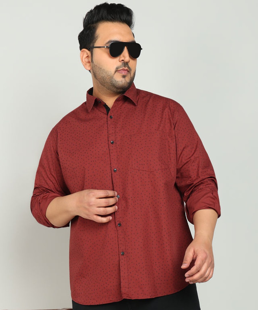 Casual Shirts | IVOC Plus Men Brown Micro Ditsy Printed Pure Cotton Casual Shirt